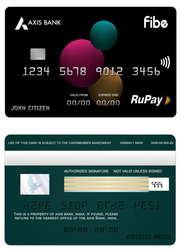 India Axis Bank Fibe RuPay credit card
